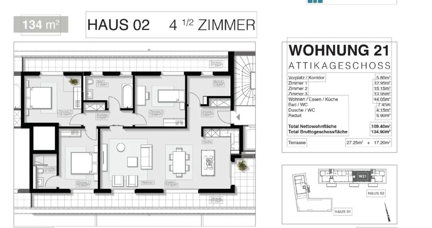 Geräumige Attika Wohnung mit Terrasse - Foto 12 von 12