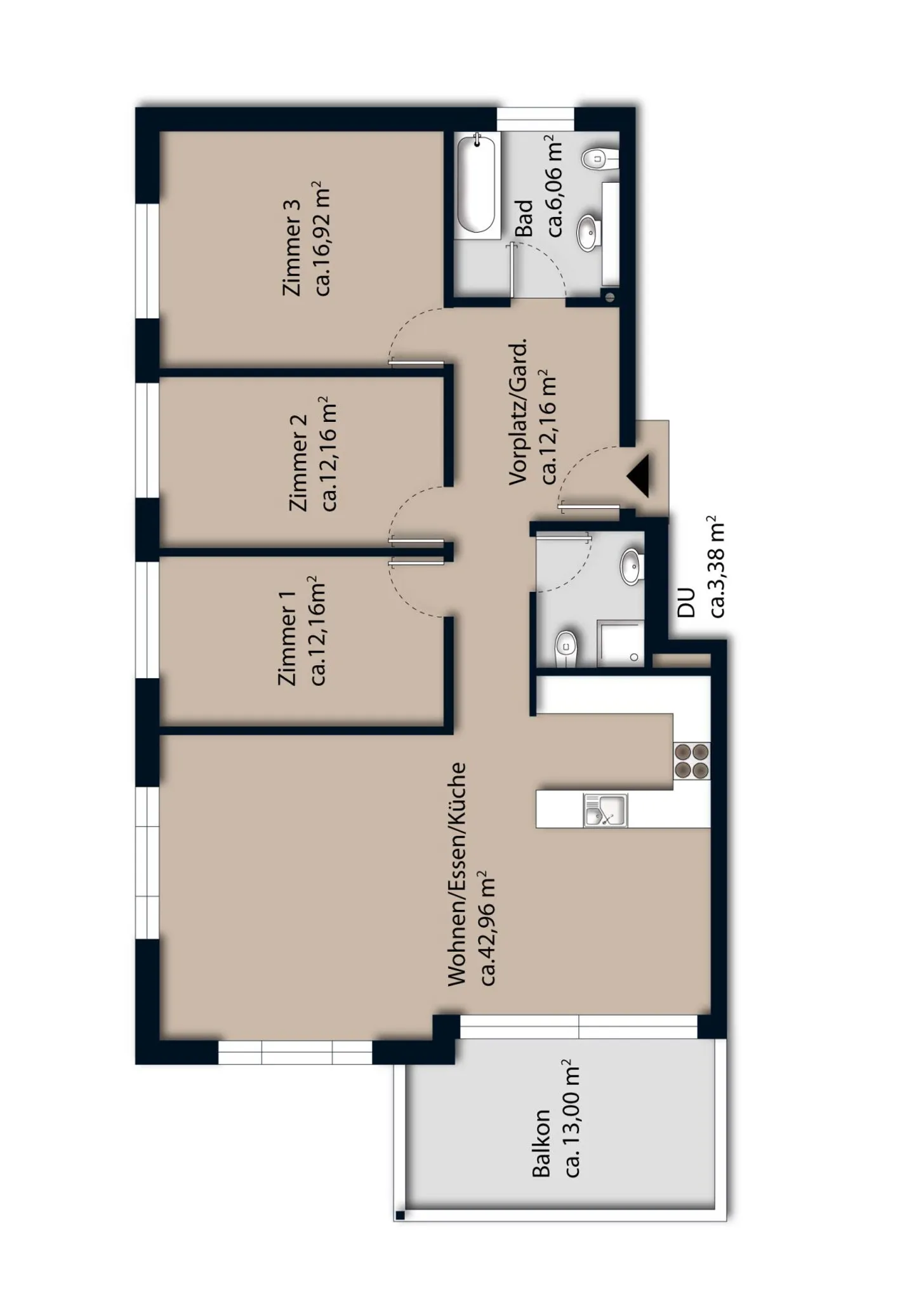 Appartamento moderno di 4,5 stanze con alto standard di costruzione, situato in posizione centrale e tranquilla - Foto 13 di 13