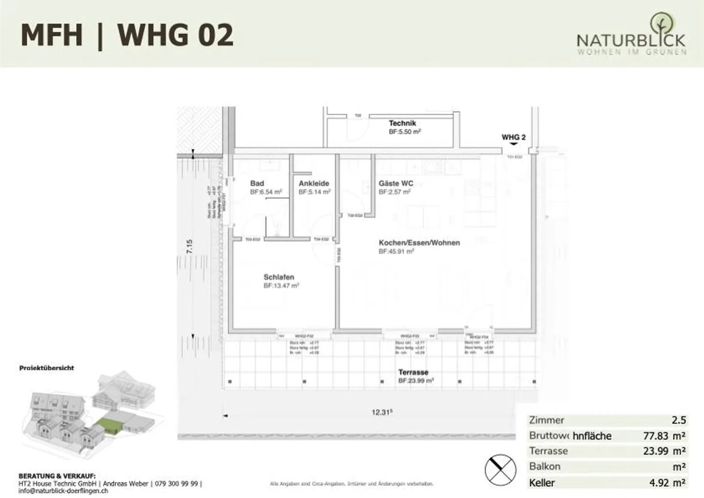 Moderno appartamento di 2.5 locali di nuova costruzione a Dörflingen - Foto 8 di 8