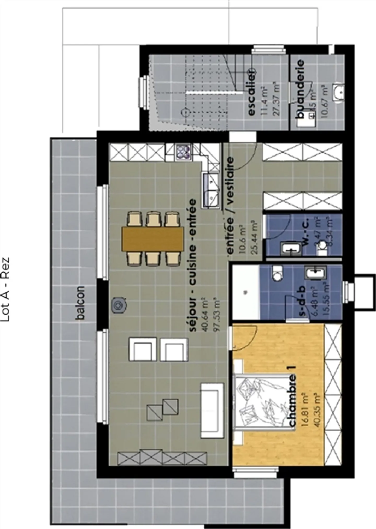 Grand chalet de 5,5 pièces avec sous-sol et double garage, hors plan avec toutes les surfaces selon les souhaits du locataire. - Photo 5 sur 12