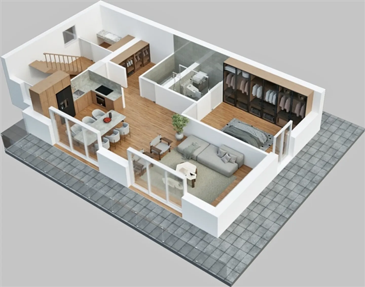 Grand chalet de 5,5 pièces avec sous-sol et double garage, hors plan avec toutes les surfaces selon les souhaits du locataire. - Photo 6 sur 12