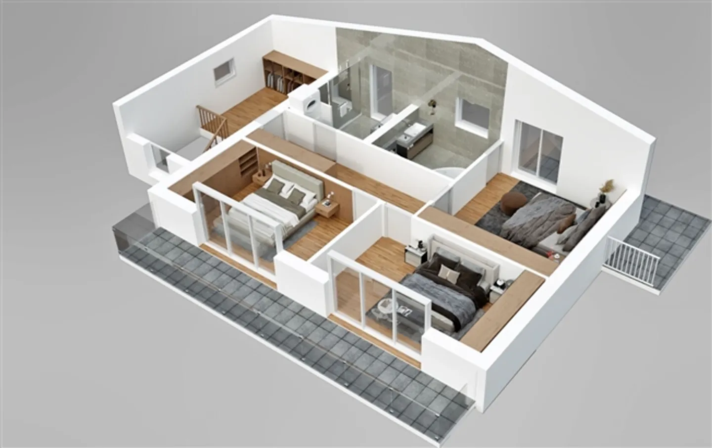 Grand chalet de 5,5 pièces avec sous-sol et double garage, hors plan avec toutes les surfaces selon les souhaits du locataire. - Photo 7 sur 12