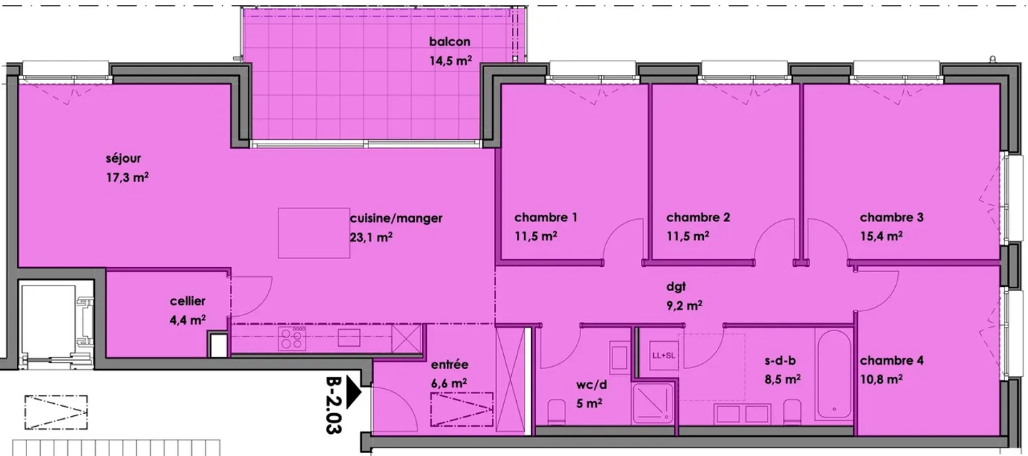 Spacieux appartement neuf de 5,5 pièces dans un cadre verdoyant - Photo 4 sur 4