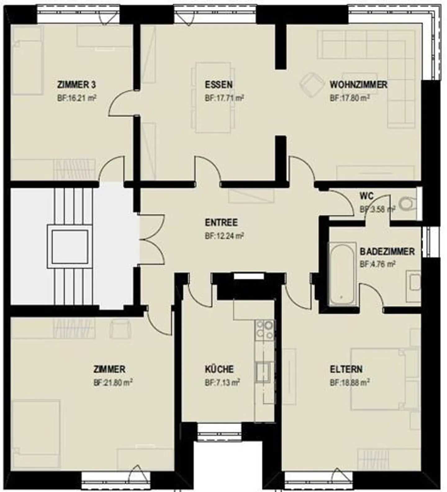 Charmante appartement ancien de 5,5 pièces - Photo 2 sur 2