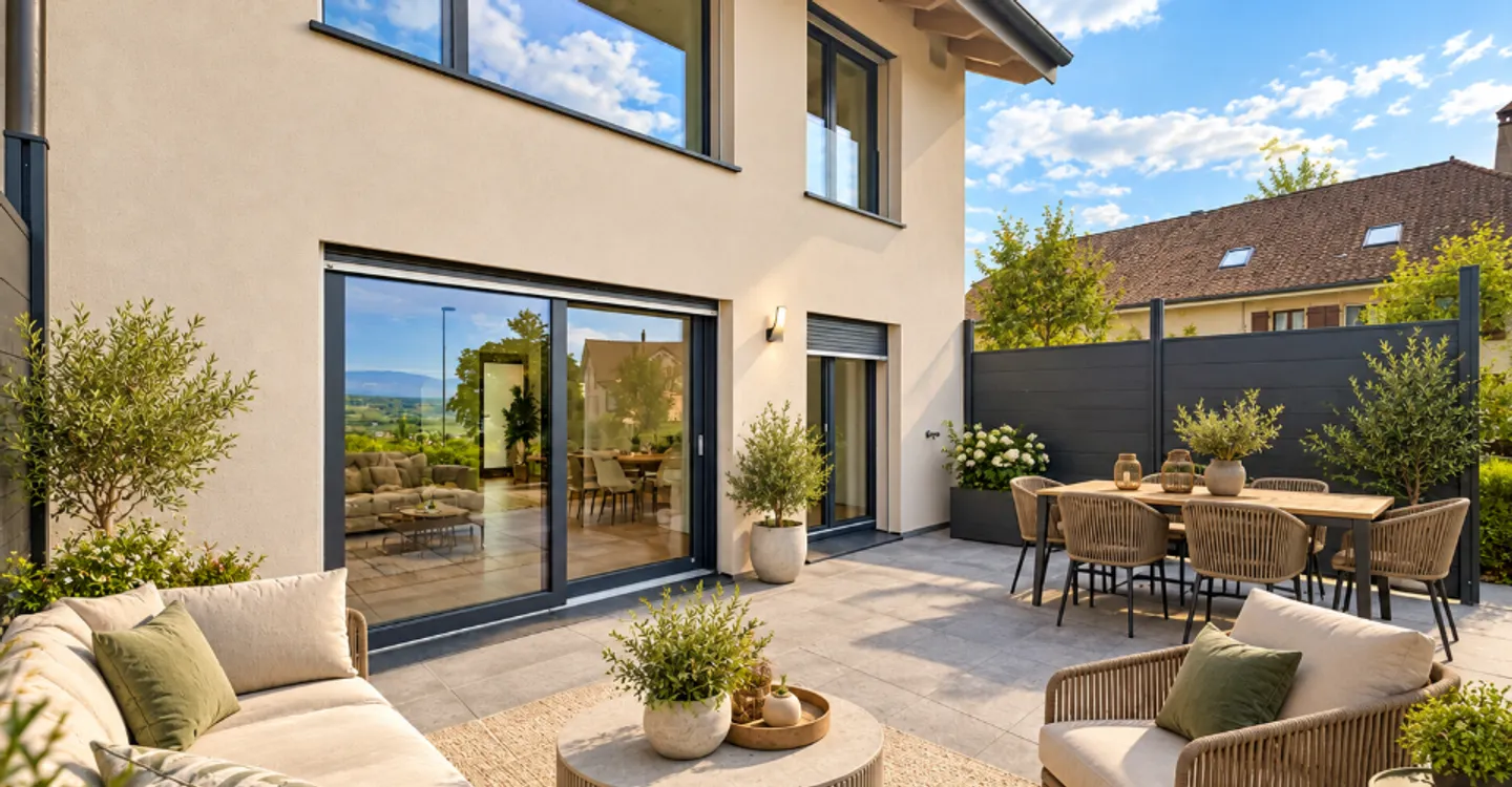 Contemporary 5.5-room adjoining villa with garden - Photo 10 of 12