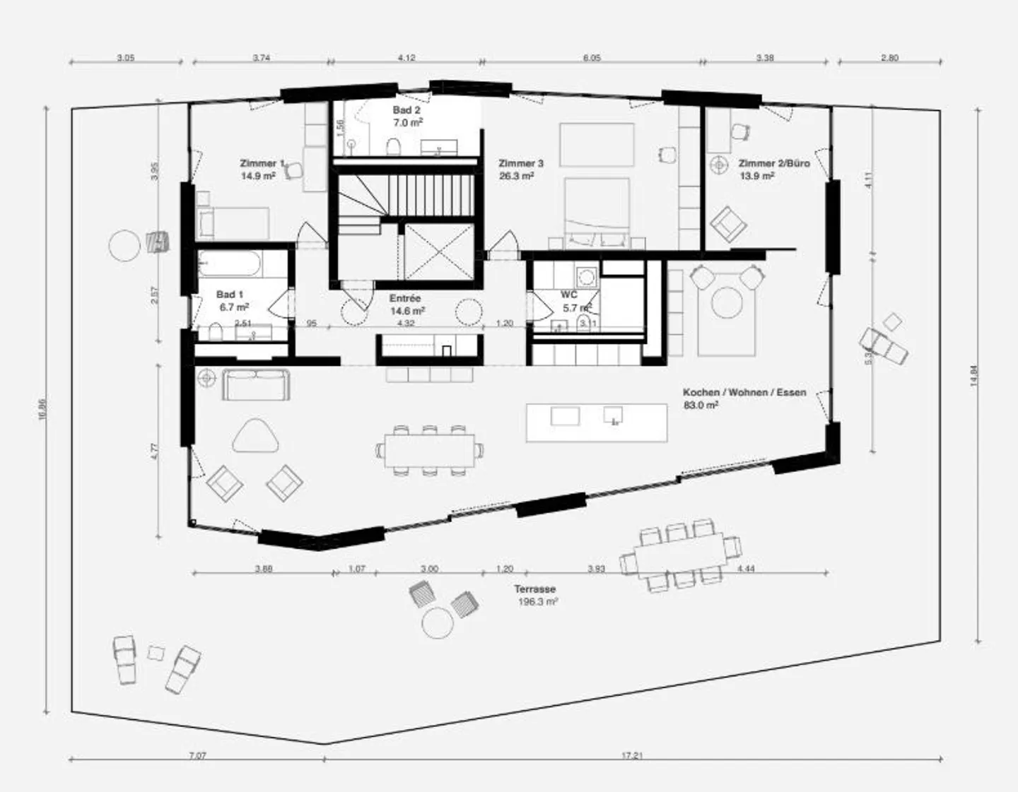 APPARTAMENTO PENTHOUSE UNICO CON VISTA PANORAMICA MOZZAFIATO - Foto 9 di 12