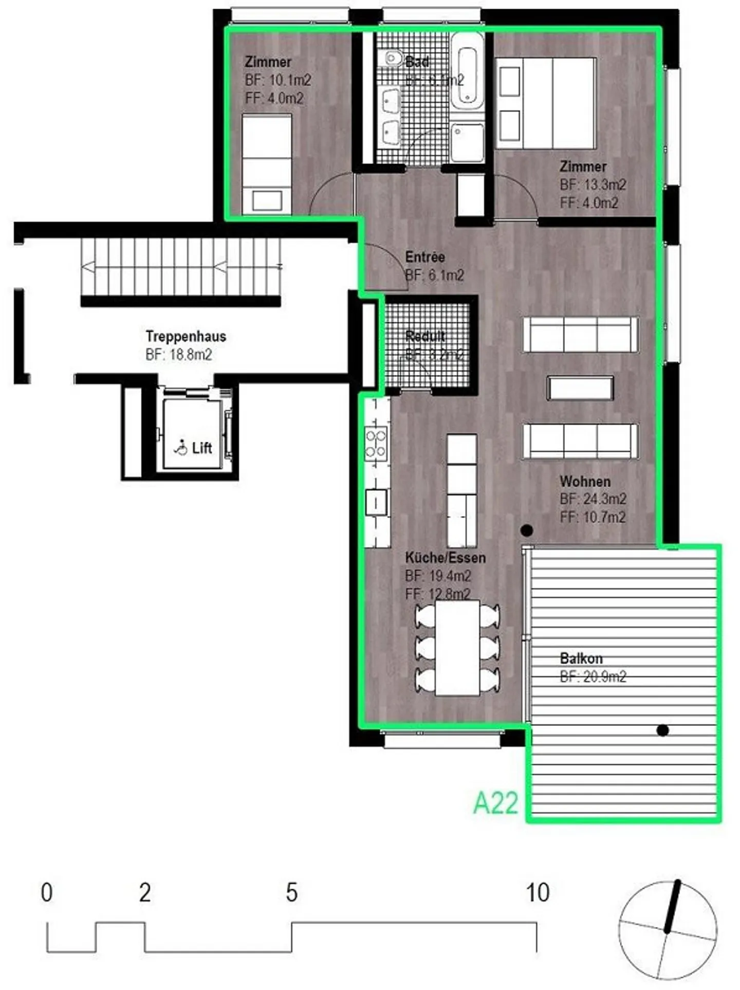 Modernes Apartment in Grossaffoltern - Foto 11 von 11