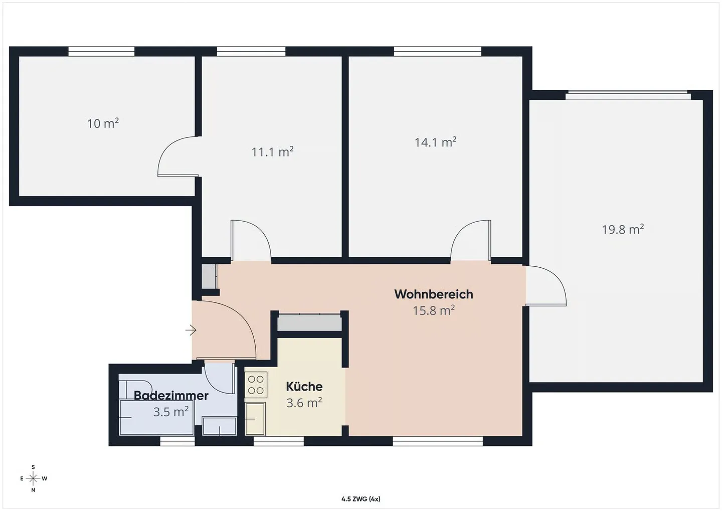 Attractive 4.5-room apartment with washing tower & parking space - Photo 9 of 9