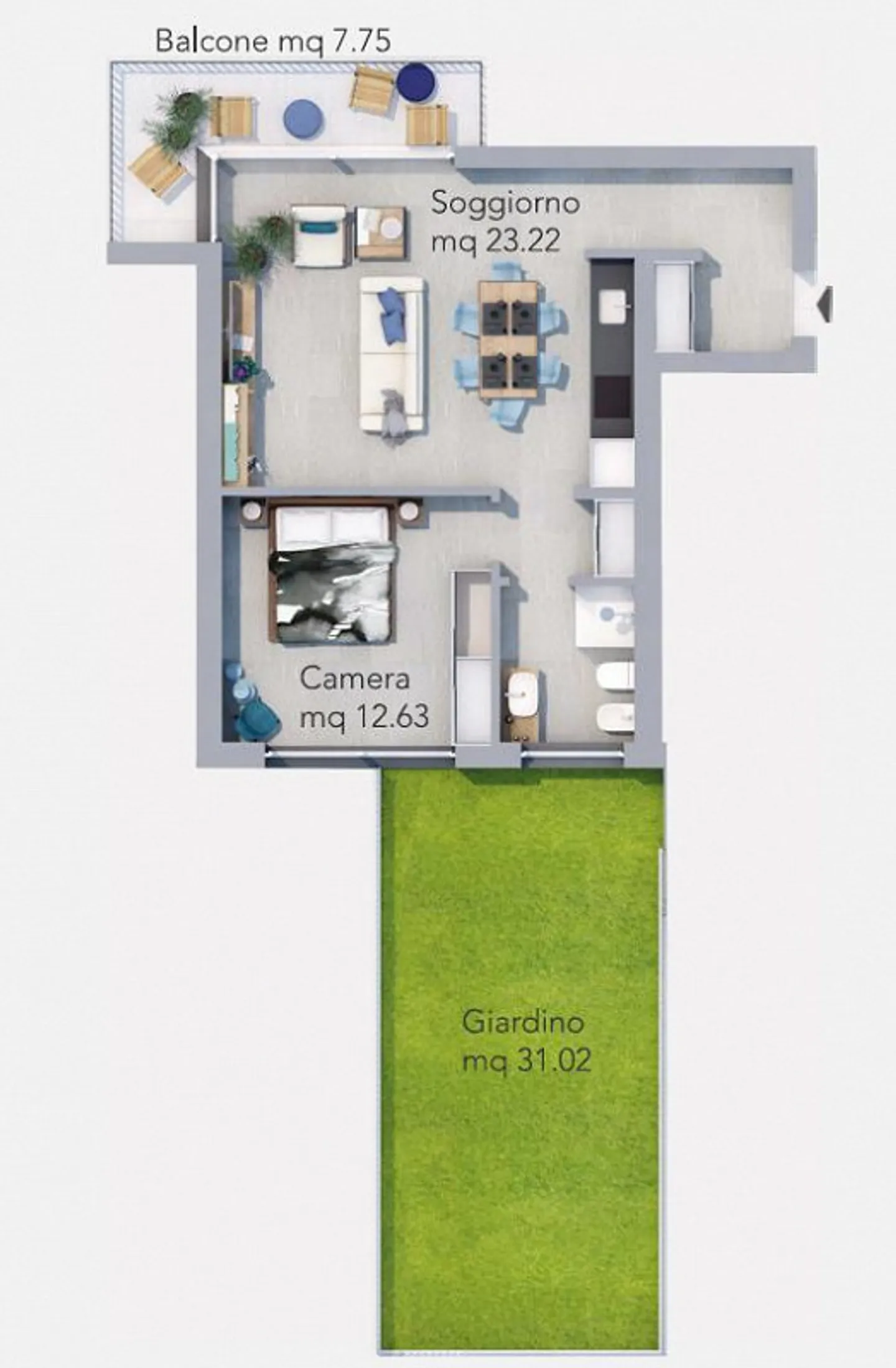 Neue Wohnung mit Garten in einem kleinen modernen Gebäude - Foto 7 von 9