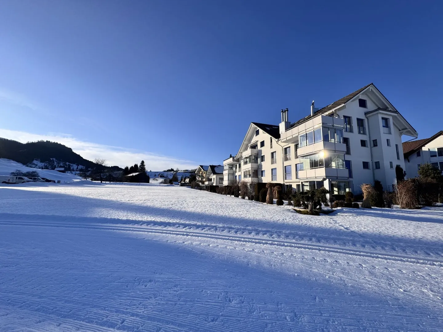 Oasis au-dessus de la mer de brouillard : Appartement ensoleillé de 5,5 pièces avec vue panoramique sur le Sihlsee. - Photo 1 sur 14