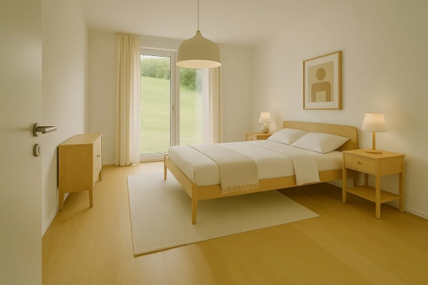 Appartement de jardin moderne 5.5 pièces à Zeneggen avec vue sur la montagne - Photo 4 sur 10