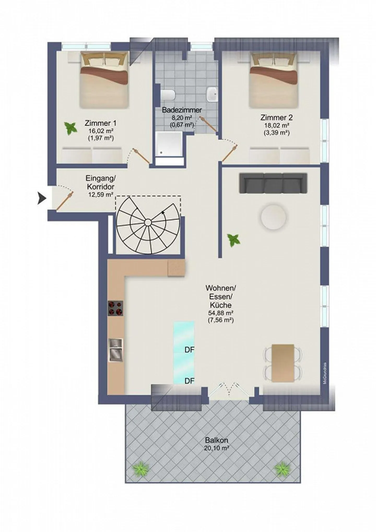 Vivre avec style et vue, appartement en duplex de 4,5 pièces à Zell - Photo 11 sur 13