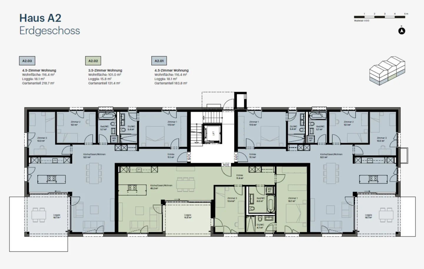 ERSTVERMIETUNG  - moderne 3.5-Zimmer-Wohnung im Eigentumsstandard mit 101 m² Wohnfläche - Foto 8 von 8
