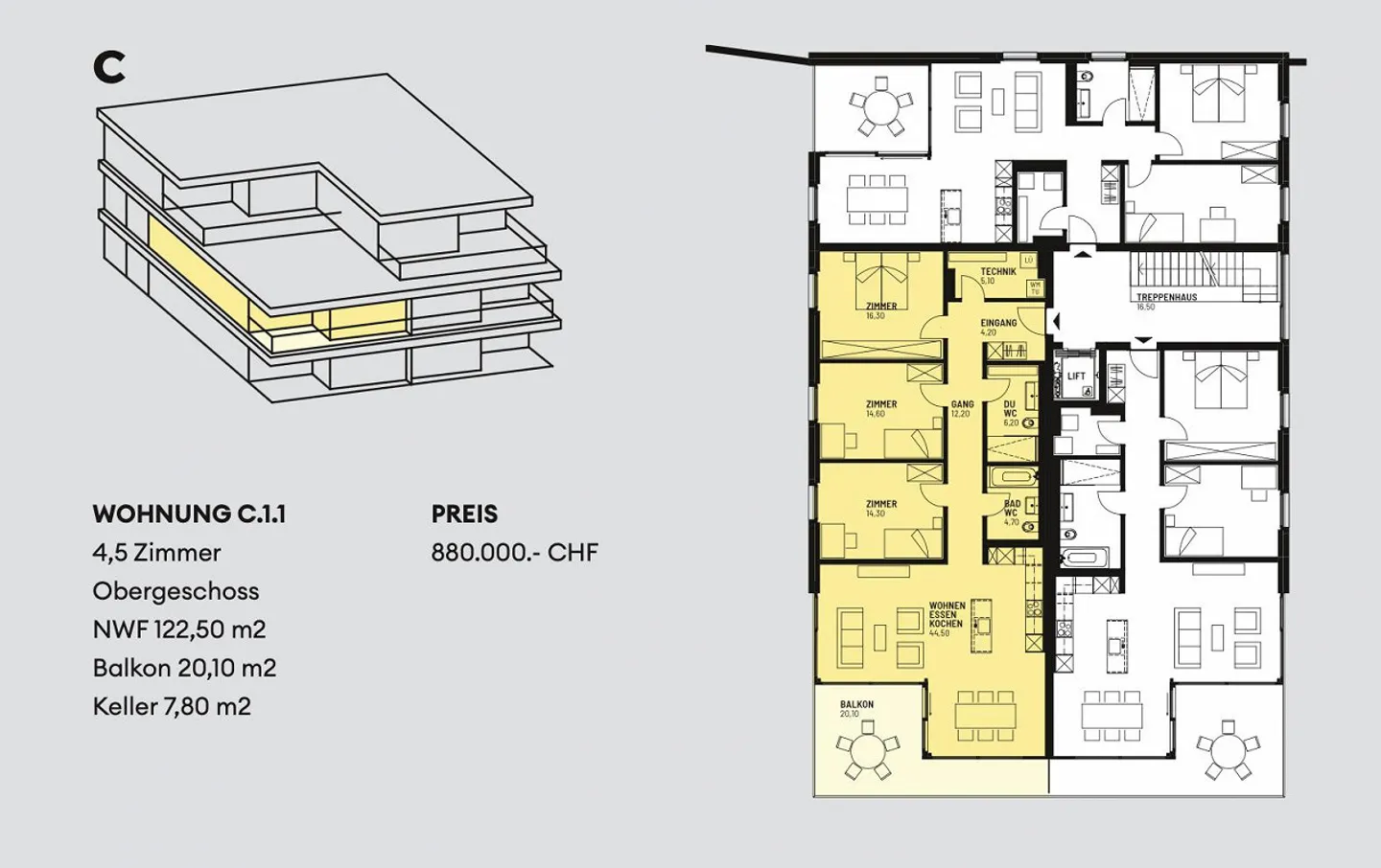 Moderne Terrassenwohnung mit 20.1 m² Sitzplatz im idyllischen Zeihen - Foto 11 di 11