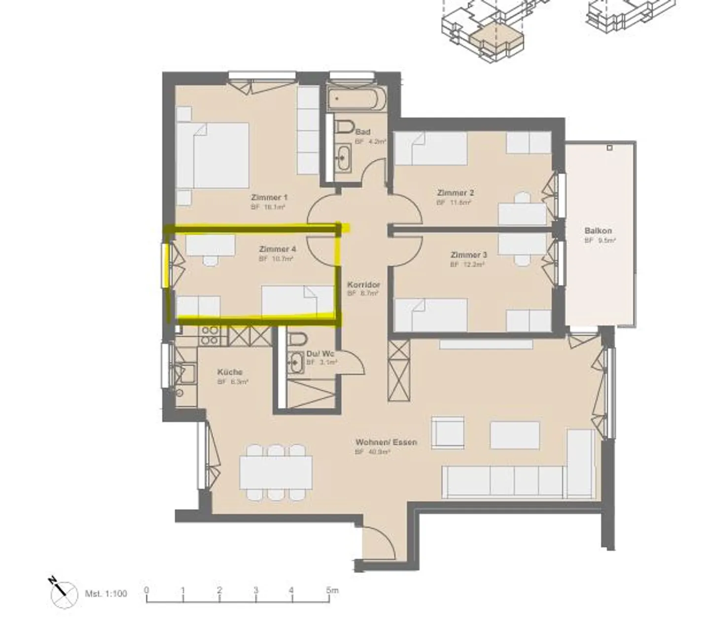 Room in bright 5.5 room apartment - Photo 8 of 8