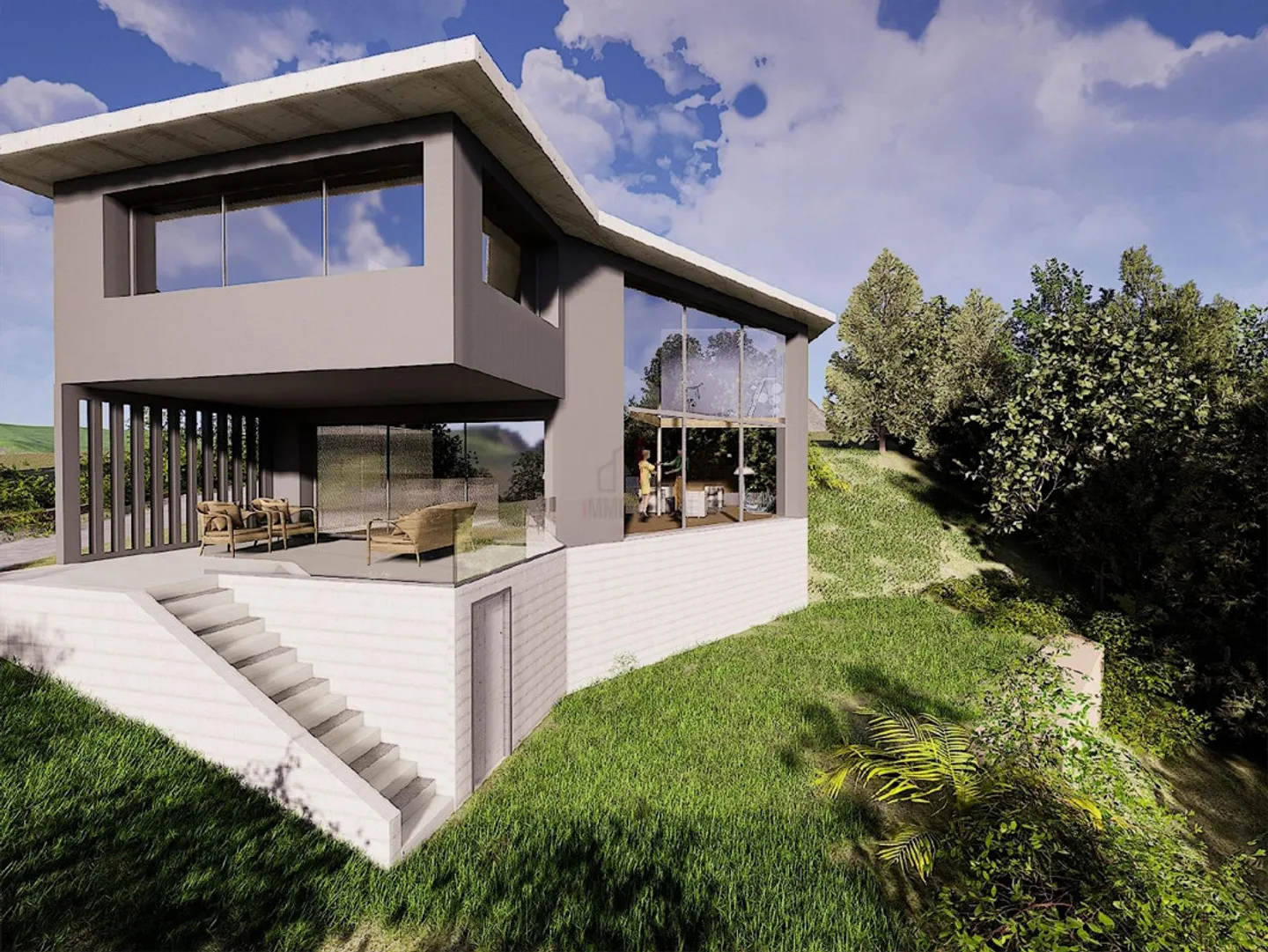 Progetto approvato per villa moderna - Foto 1 di 5