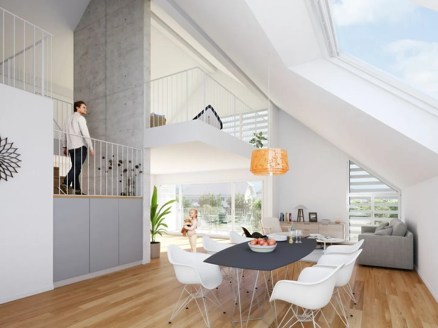 Living and working under one roof in a dreamlike 4.5-room attic apartment with gallery - Photo 2 of 3