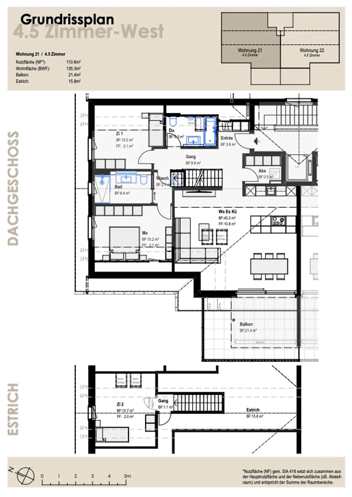 Appartement penthouse génial avec belle vue - Photo 4 sur 7