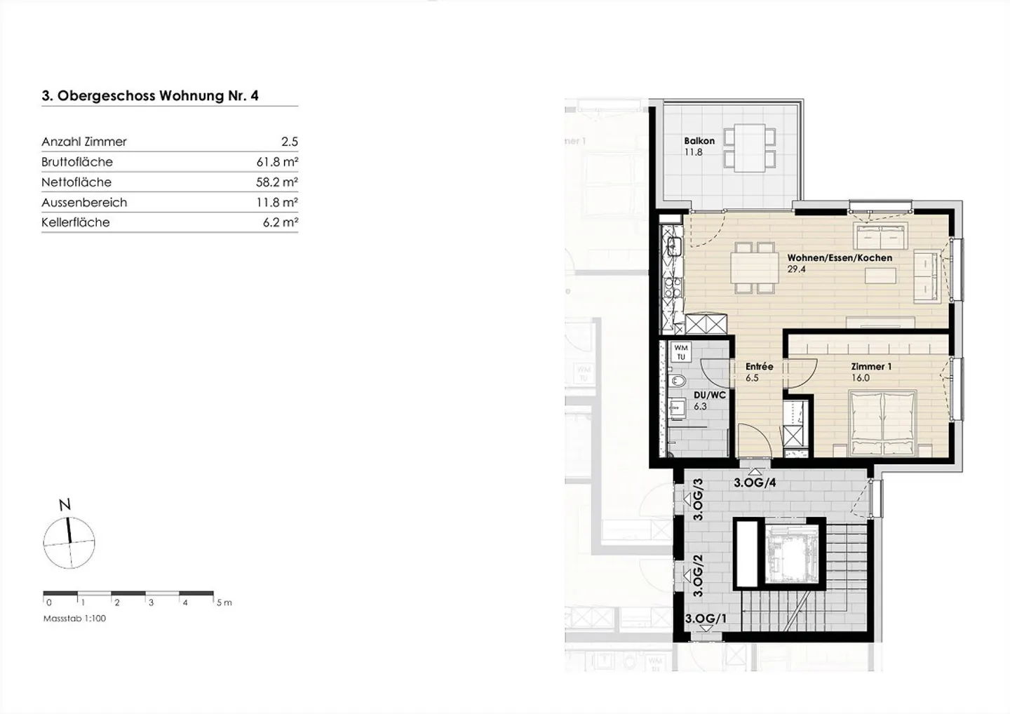 Helle und charmante 2.5 Zimmerwohnung - Foto 12 di 12