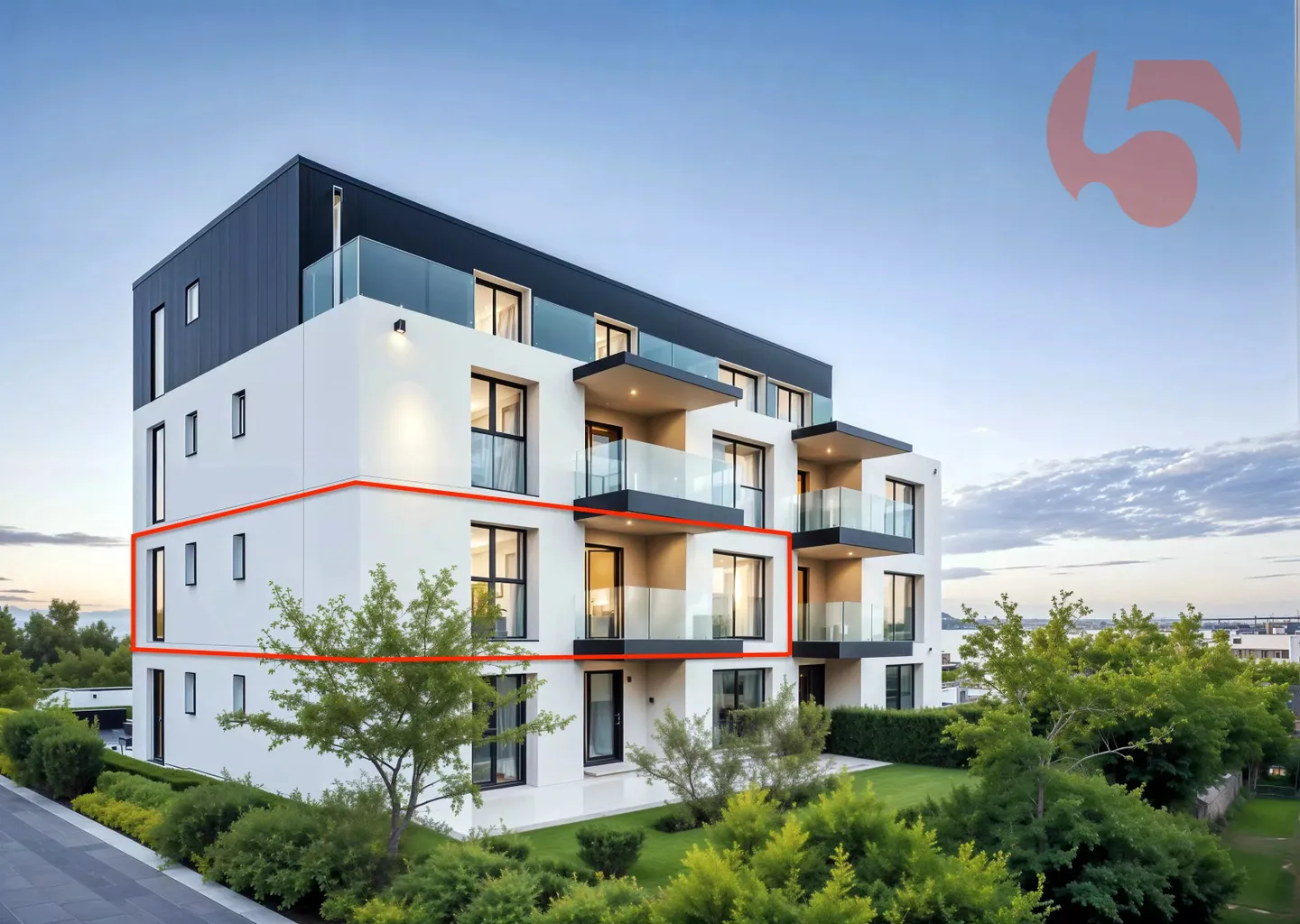 Bell'appartamento al 2° piano di un edificio contemporaneo con linee pulite! - Foto 1 di 9