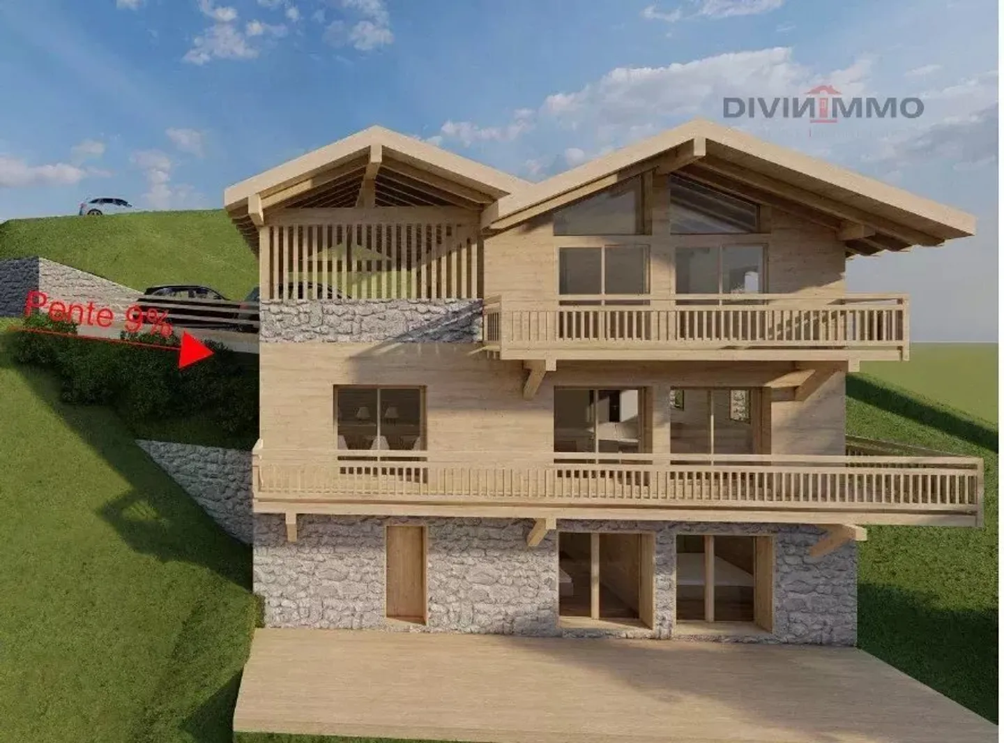 5.5-room luxury chalet on plan, panoramic view. - Photo 4 of 4