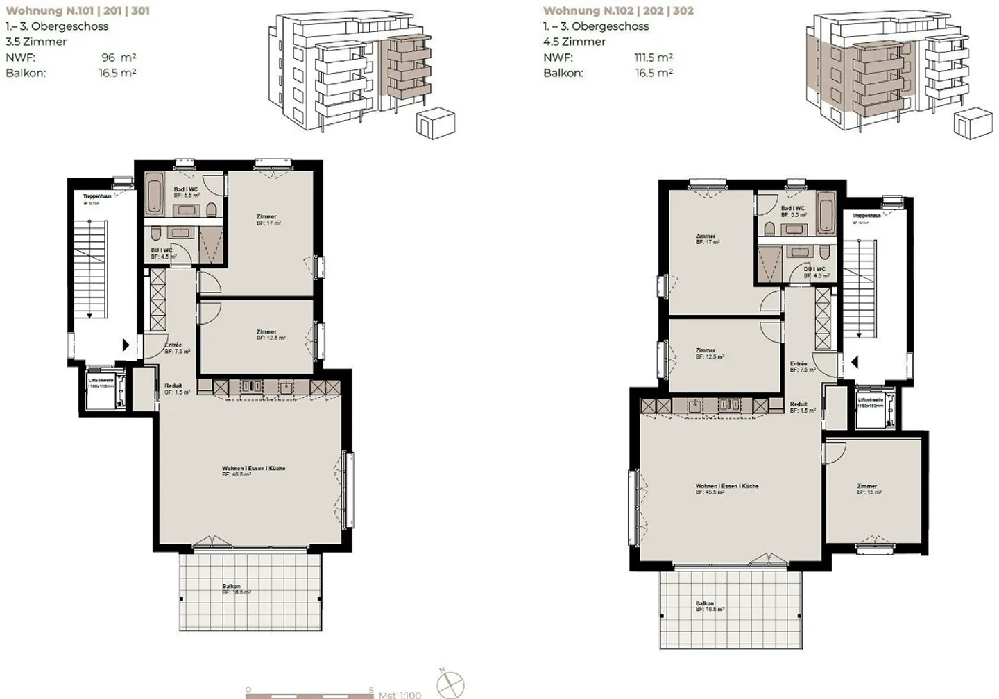4.5-Zimmerwohnung mit grossem Balkon im Neubauprojekt "Unterhofen" ... - Foto 6 von 8