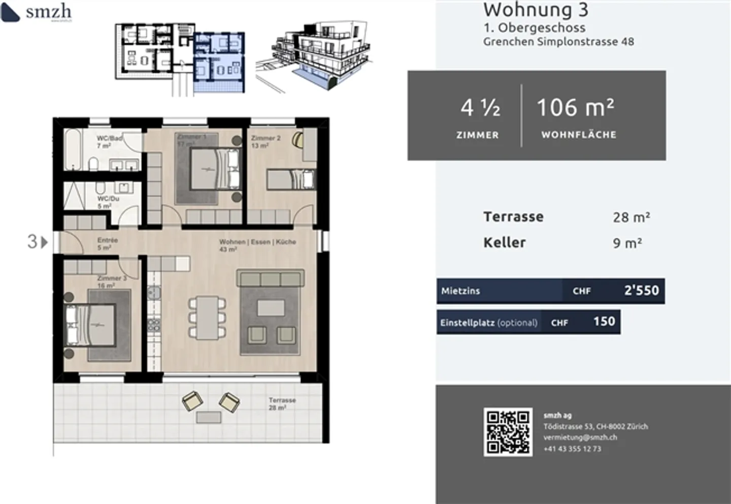 Modern 4.5-room apartment with terrace in Grenchen - Photo 2 of 13