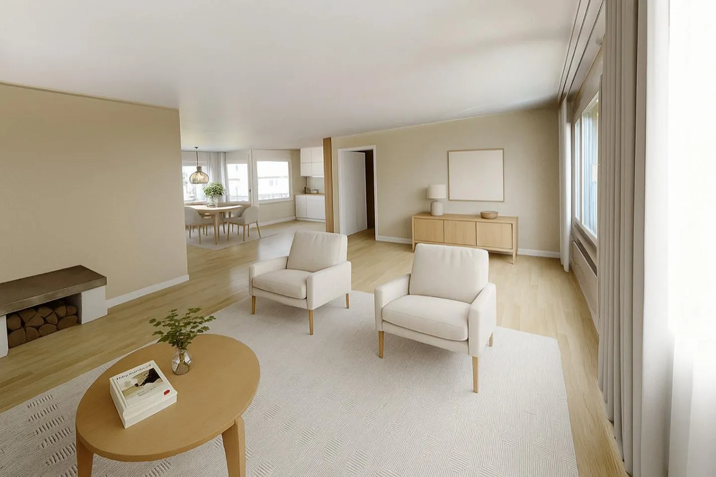 4.5 ZI' WOHNUNG MIT RENOVATIONSVORSCHLAG IN ARLESHEIM - Foto 2 von 3