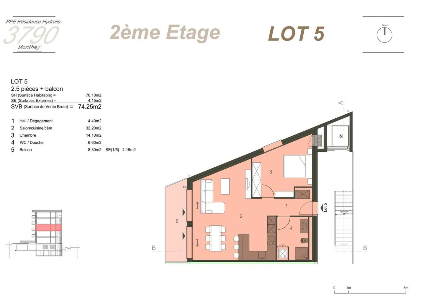 Appartement moderne 2.5 pièces - Photo 2 sur 5