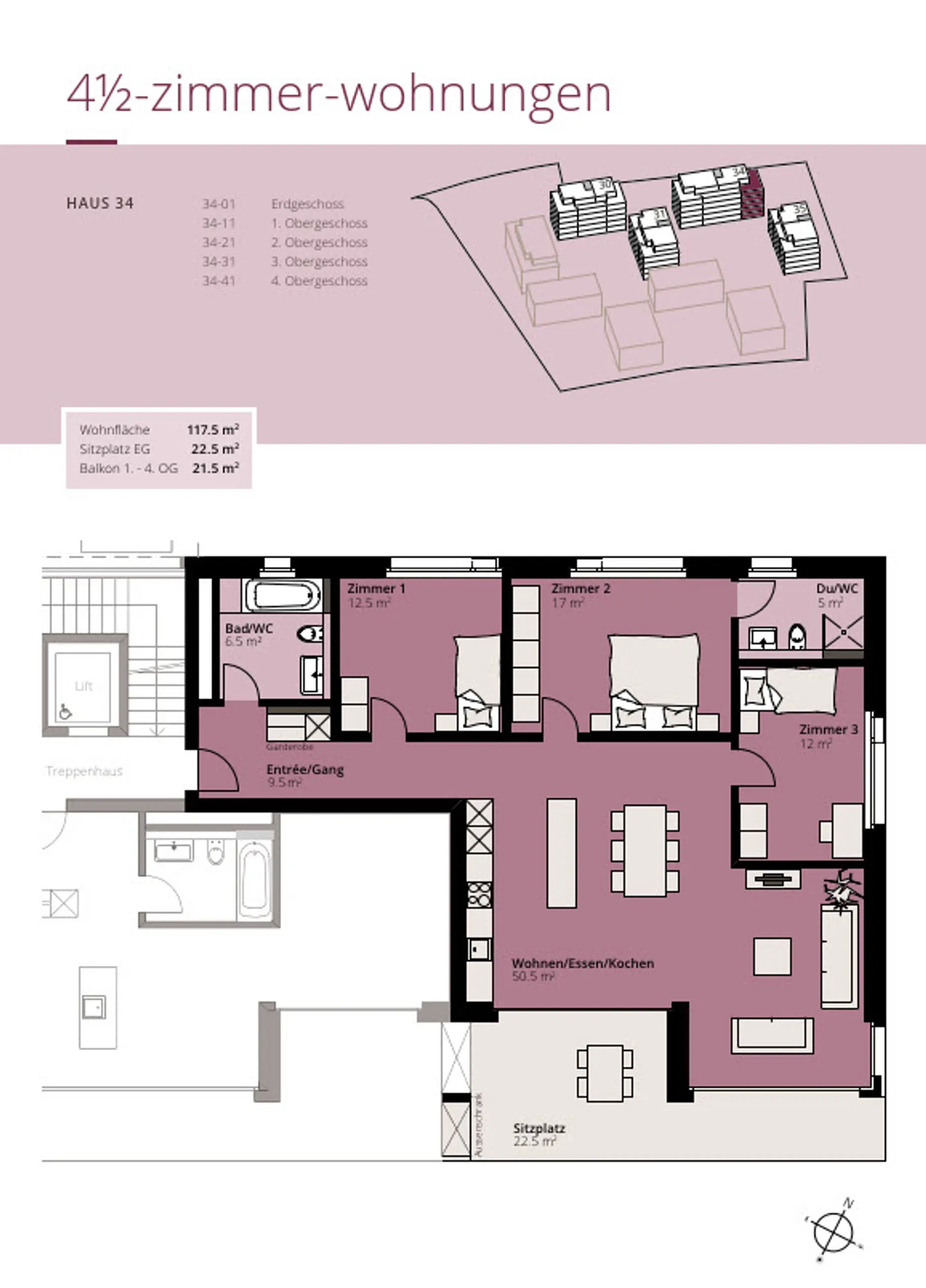 Grosszügige Moderne 4.5-Zimmerwohnung in Rothenburg - Photo 9 of 9