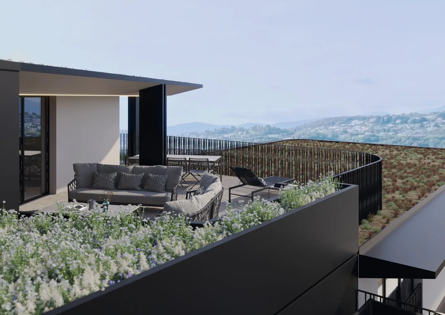 Attika 5.5 Räume – Exklusives Penthouse mit Panoramaterrasse | Residenz Oasis, Pregassona - Foto 9 di 11