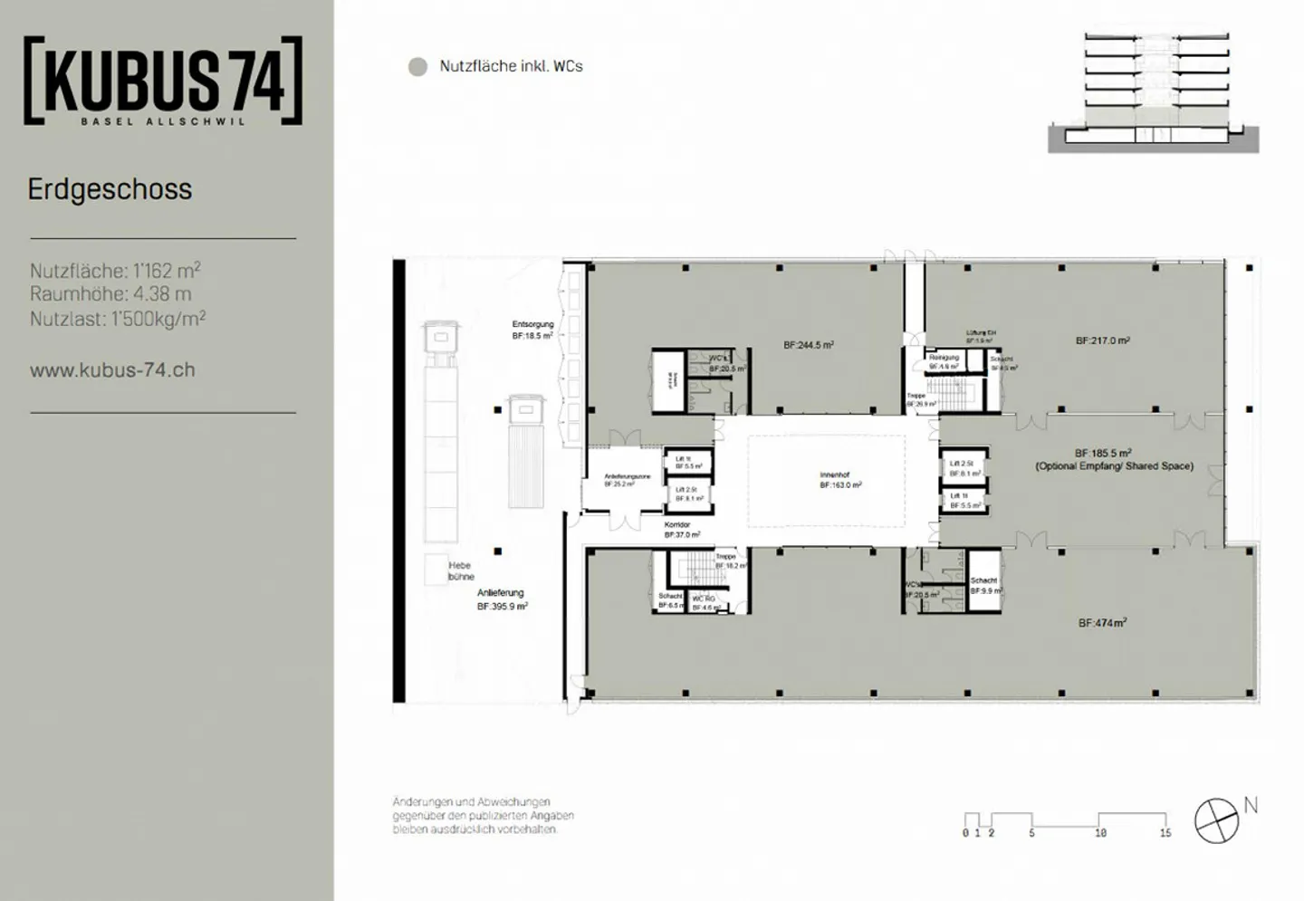 «KUBUS 74 - Zukunftsweisende Geschäftsräume - 855 m2» - Foto 2 von 12