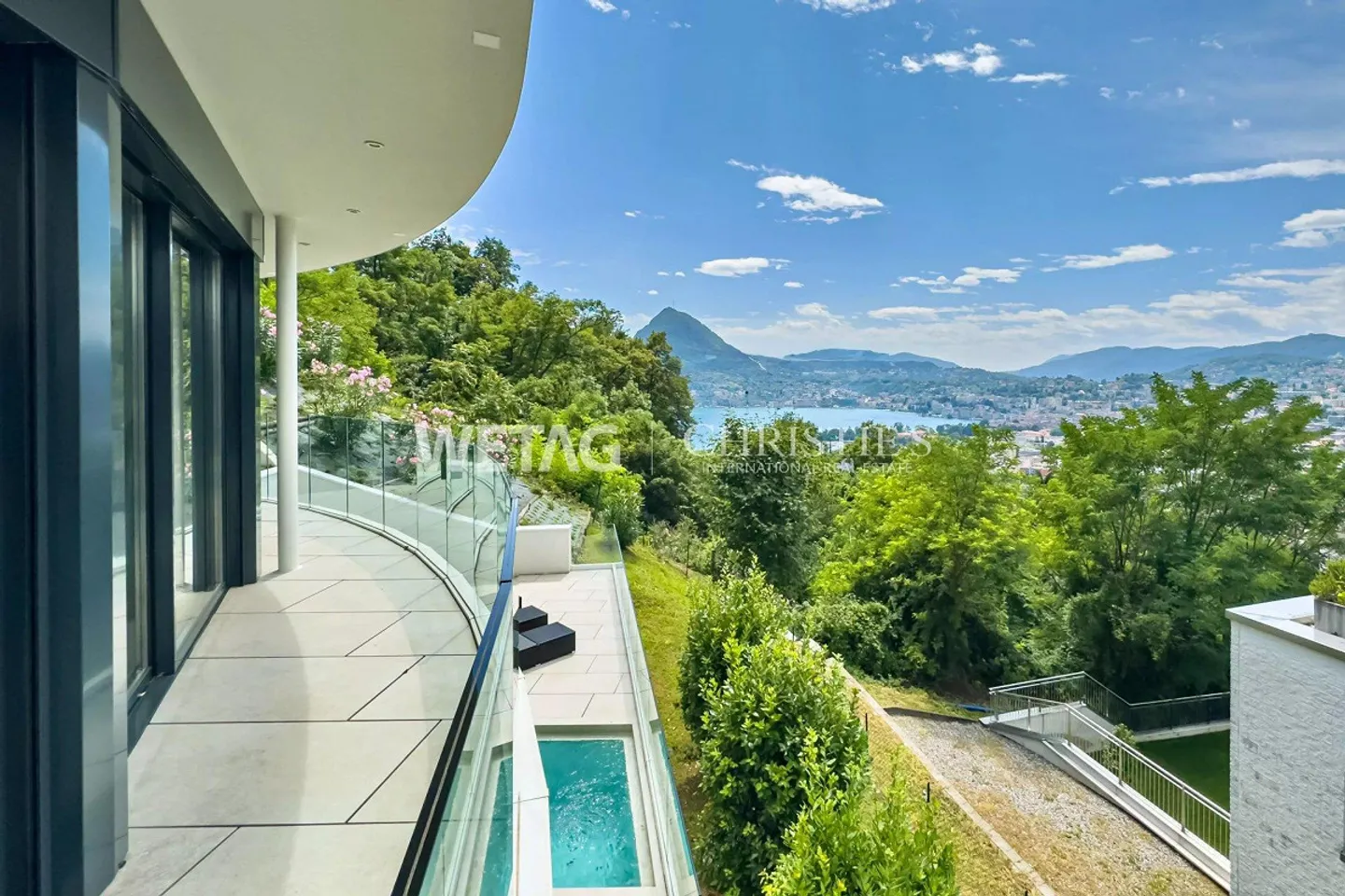 Lugano-Viganello : villa moderne avec vue imprenable sur le lac de Lugano et piscine extérieure, également idéale comme résidence secondaire - Photo 2 sur 13