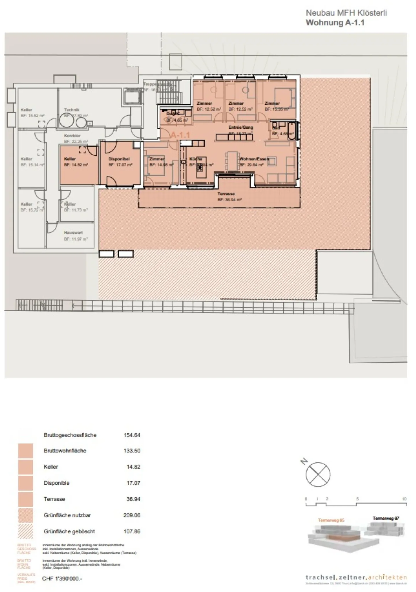 Geräumige Gartenwohnung in Brig-Glis - Foto 11 von 14
