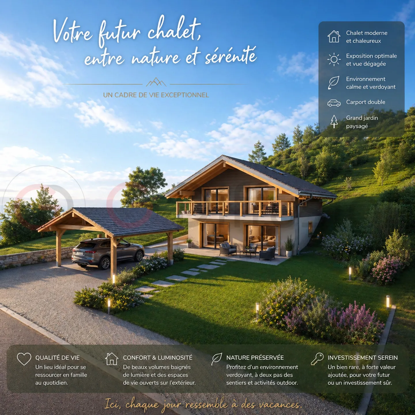 For sale - Promotion: superb new villa in Posses-sur-Bex, a few minutes from Gryon - Photo 1 of 5