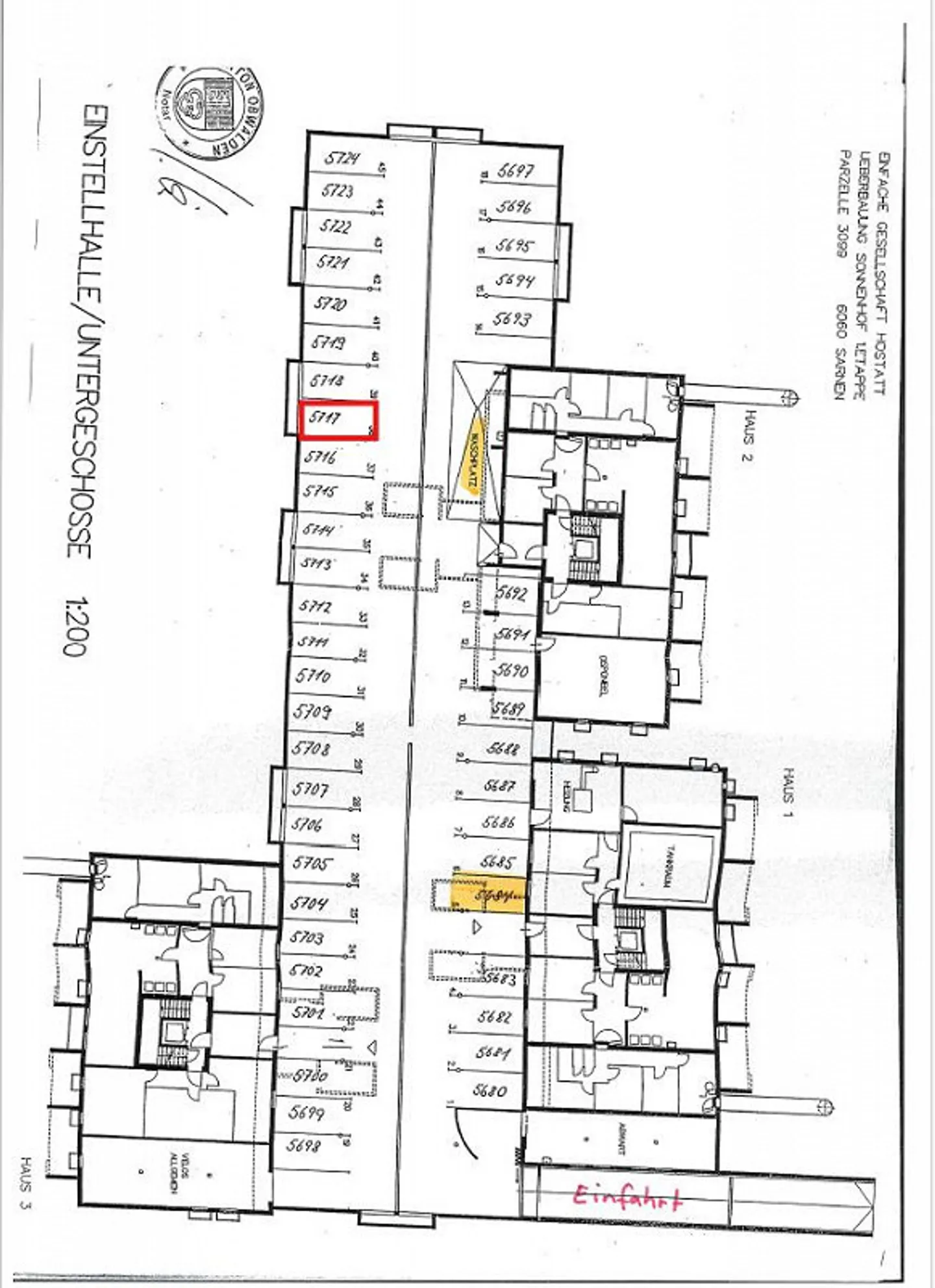 Einstellhallenplatz an zentraler Lage - Foto 4 von 4