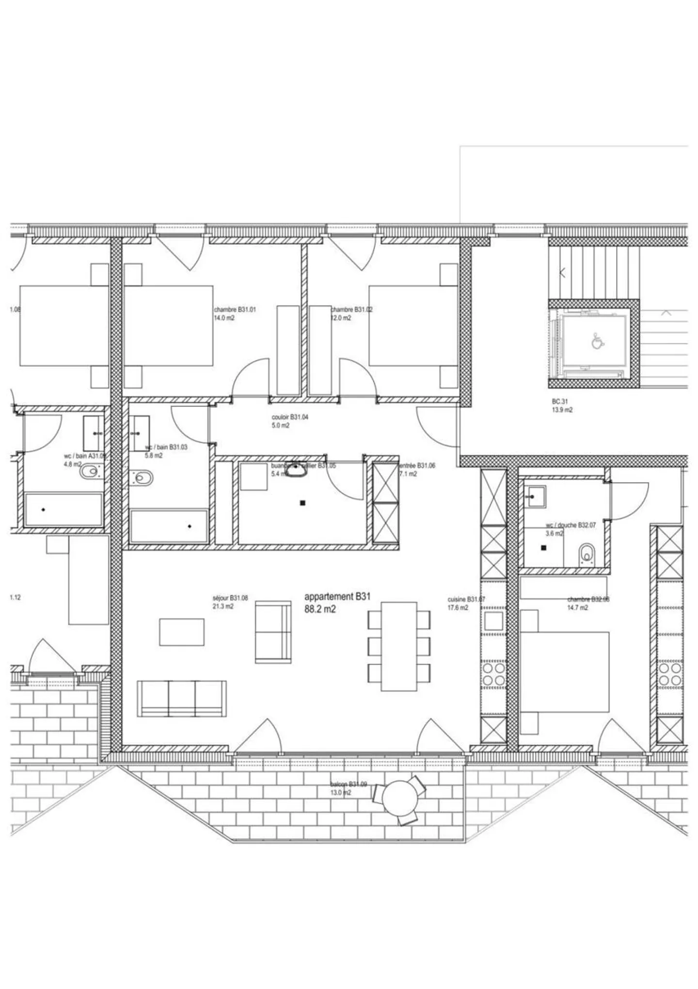 3.5-room apartment for rent in a recently built building - Photo 13 of 13