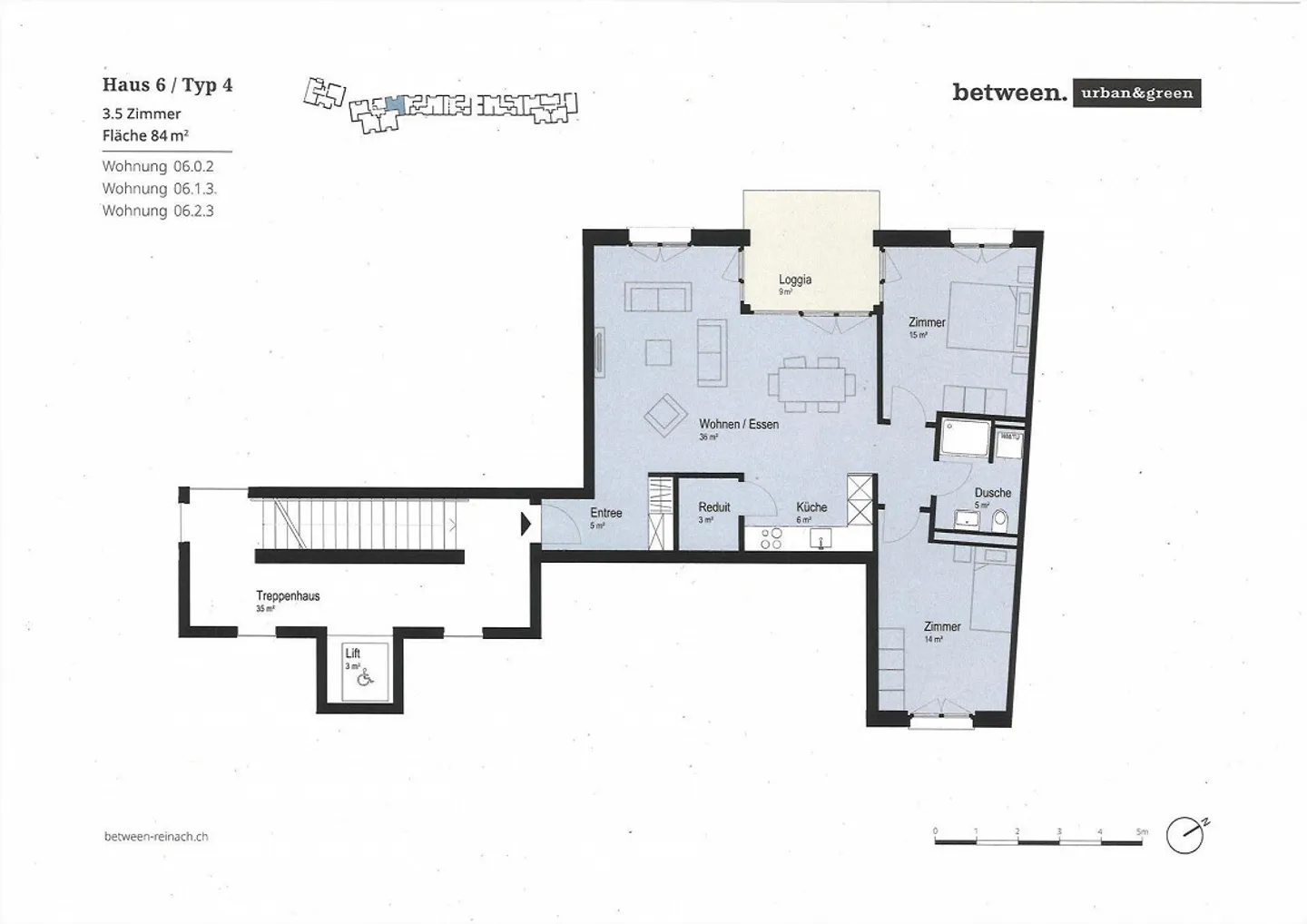 Appartement 3,5 pièces ultra moderne (2ème étage) avec loggia, ascenseur + propre tour de lavage - Photo 10 sur 10