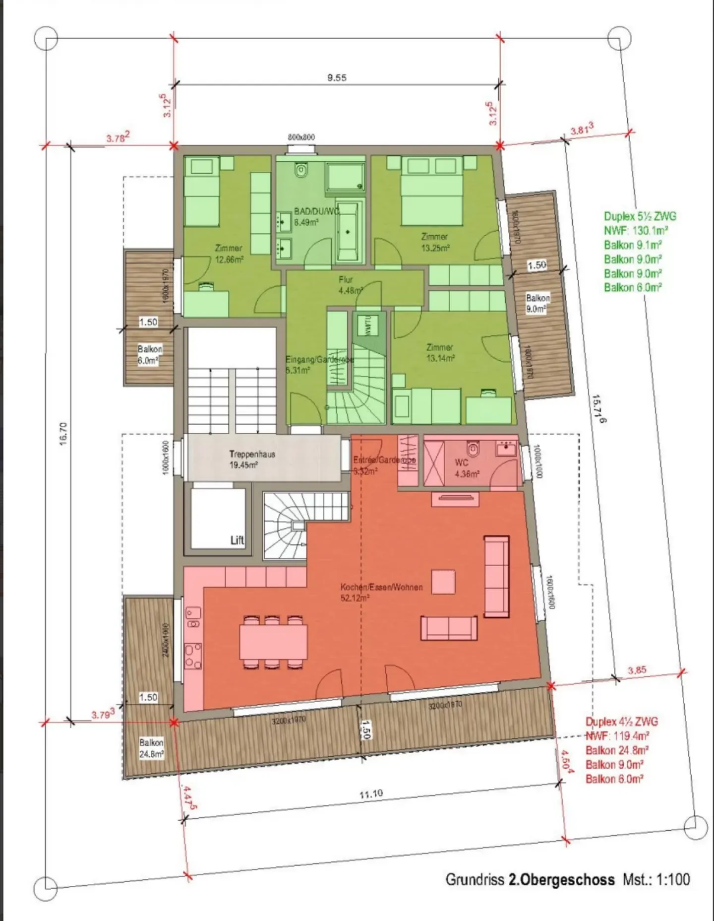 5.5 Duplex appartamento DG - Progetto di nuova costruzione di prima classe a Zermatt - Residenza principale - Foto 11 di 12