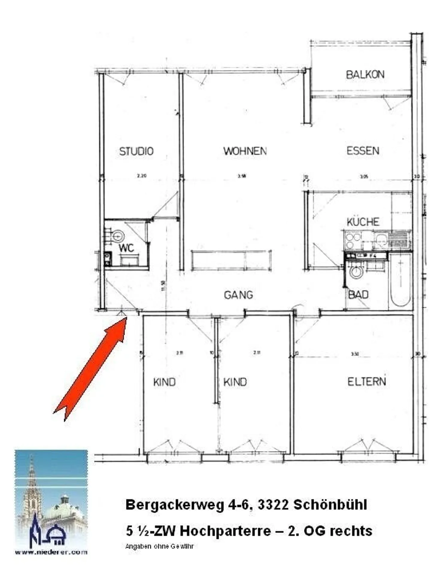 5.5-room apartment in Schönbühl - Photo 2 of 2