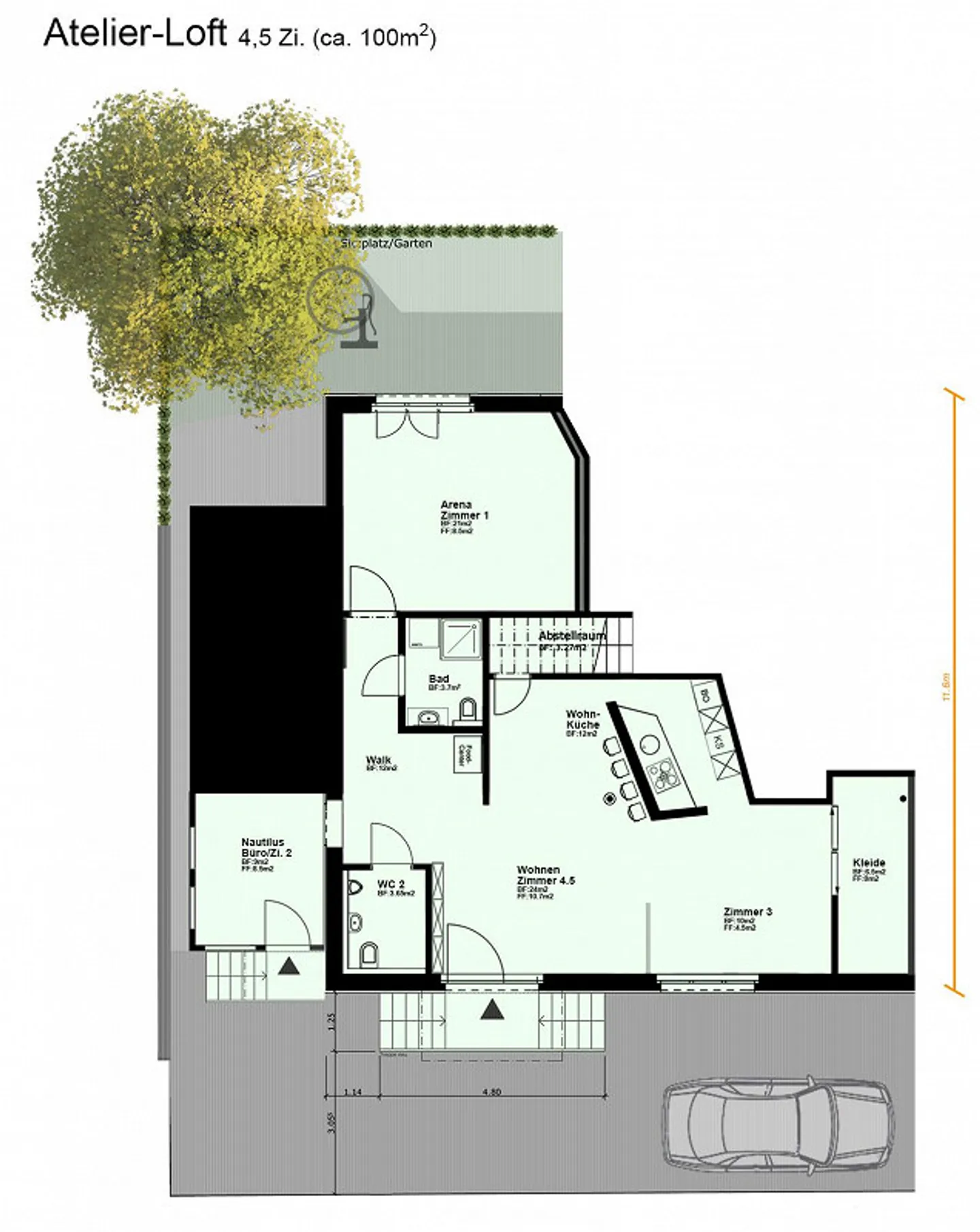 «Creativ-Loft» - Vita urbana e lavoro con un fantastico spazio giardino - Foto 10 di 12