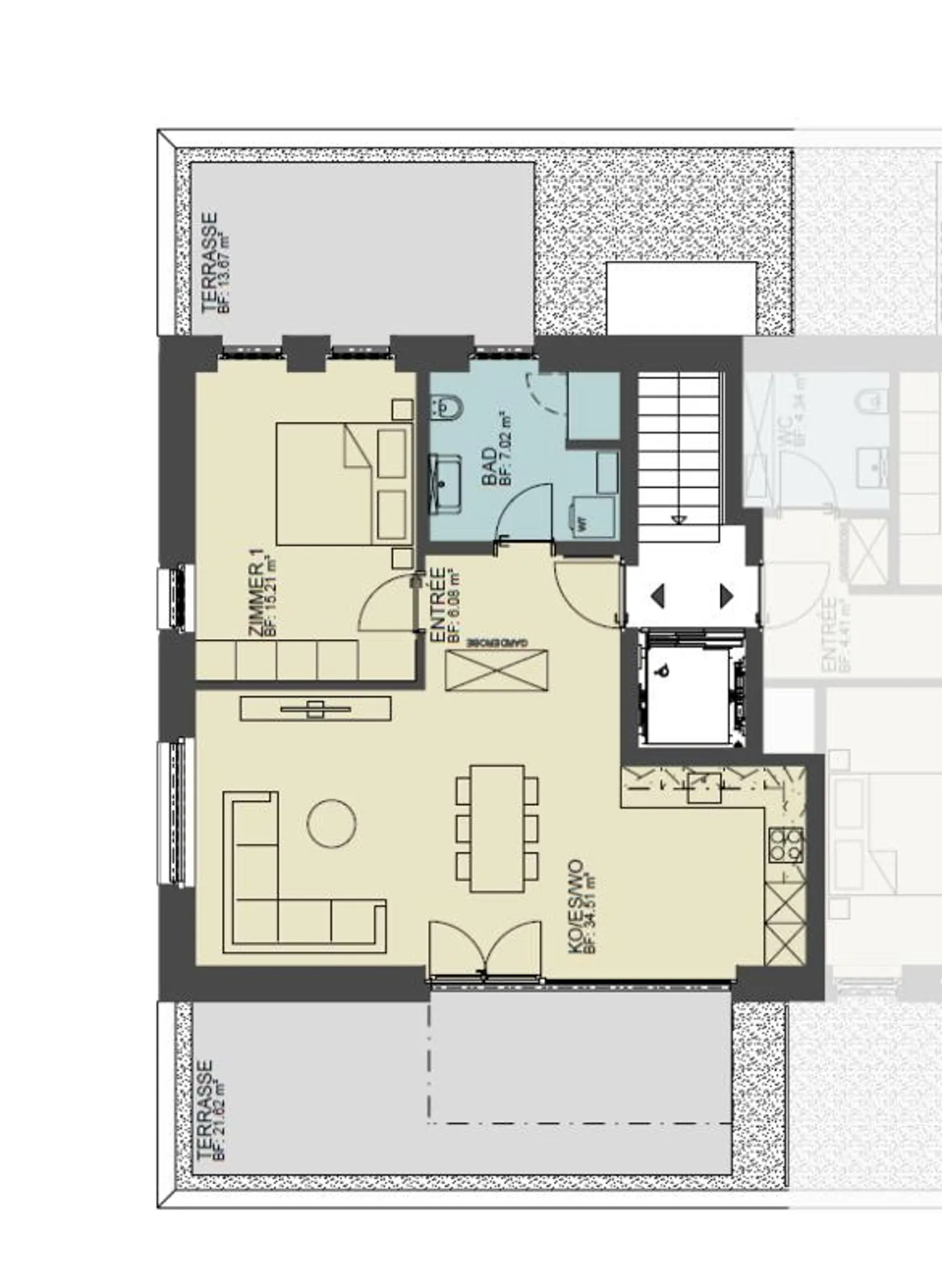 2.5-Zimmer-Attika-Wohnung zu vermieten - Foto 4 von 5