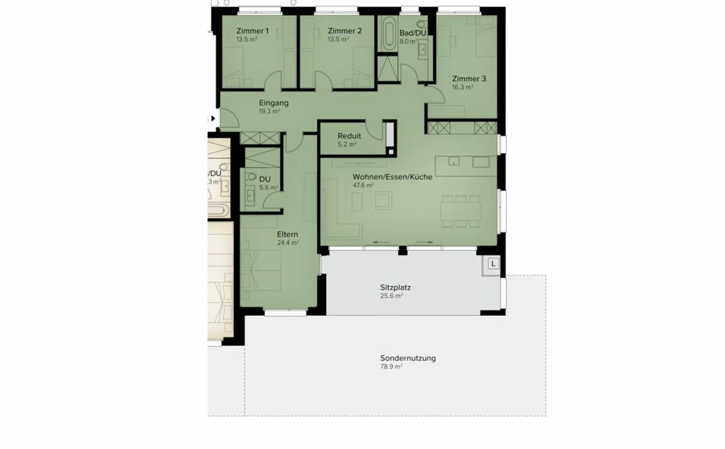 200 m² | 5.5-room apartment on the ground floor | First occupancy - Photo 9 of 12