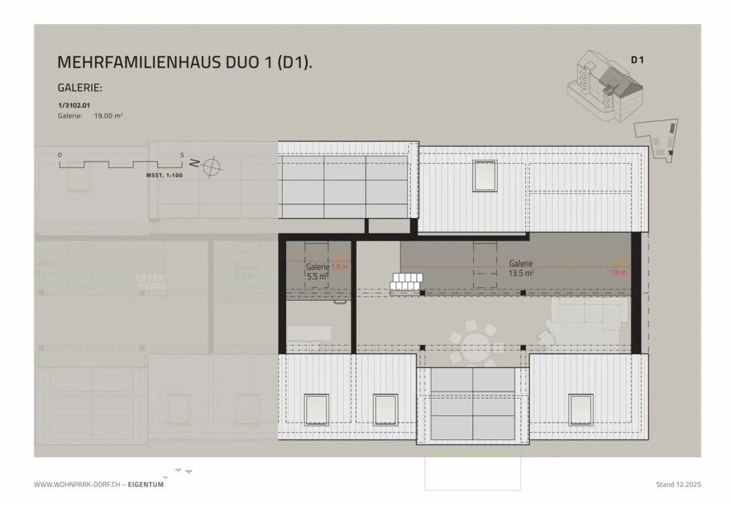 WOHNPARK DORF - 4.5-room apartment in the attic - Photo 7 of 9