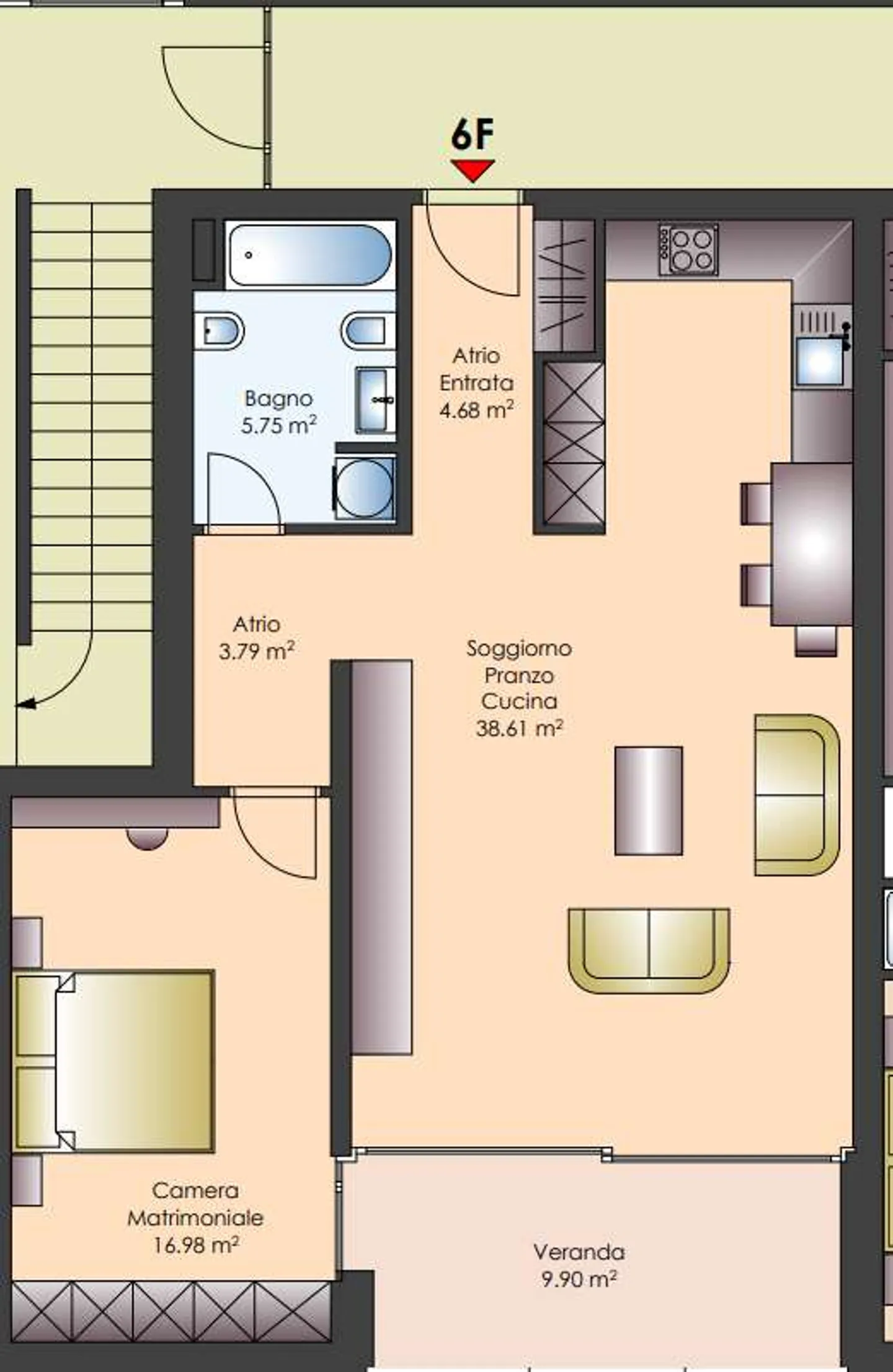 Appartamento 2.5 stanze Centro di Lugano - Foto 5 di 6