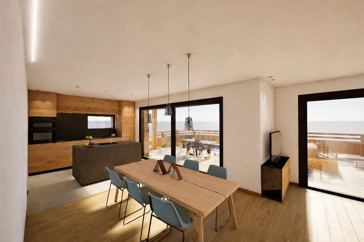 Appartement alpin moderne avec terrasse - Photo 4 sur 8