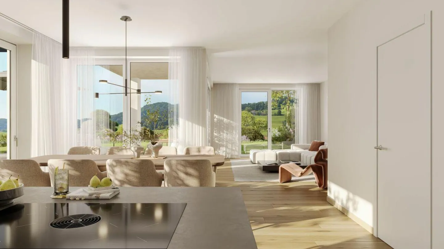 Panoramic View & Idyllic - Modern Double Family House in Bichelsee - Photo 1 of 6