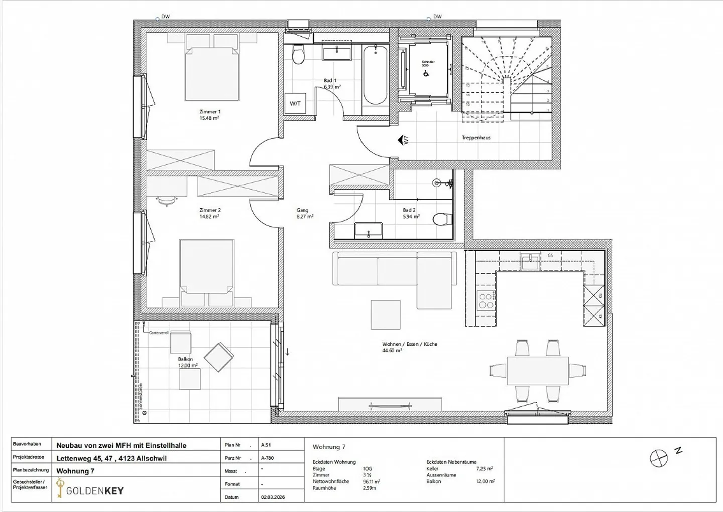 7 appartamenti su 9 venduti - Ultimo appartamento di 3.5 locali a THE LETTEN - Foto 8 di 8