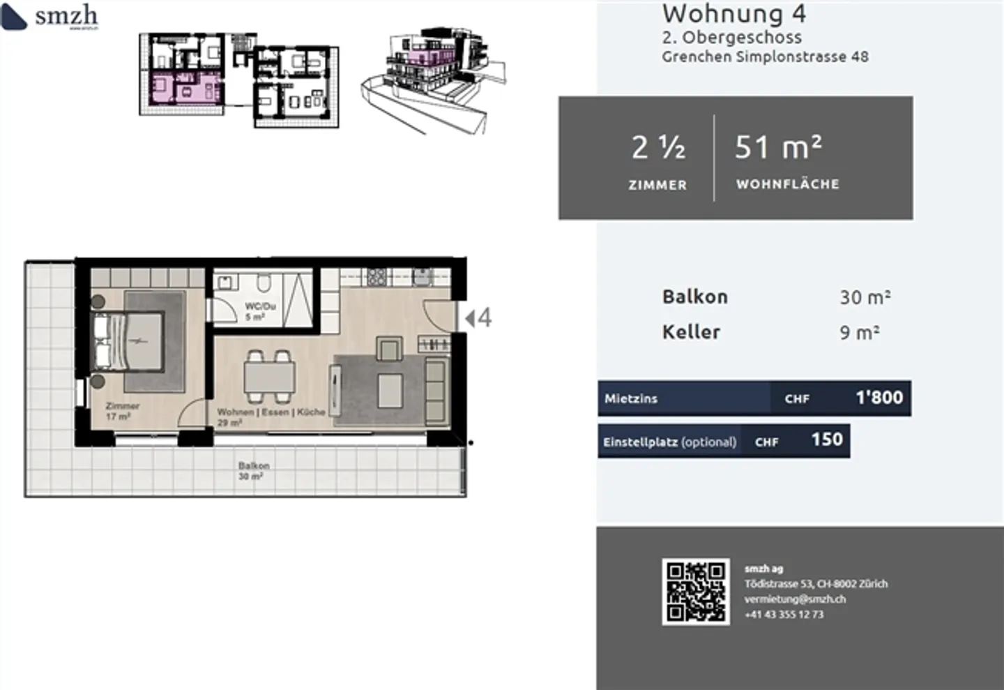Appartement moderne de 2,5 pièces à louer à Grenchen - Photo 2 sur 12
