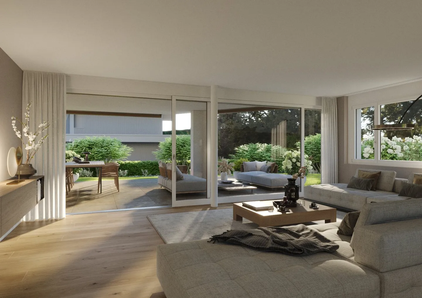 Spacious 5.5-room garden apartment, 176m2 living area, in a nature-friendly location with partial lake view - Photo 2 of 12